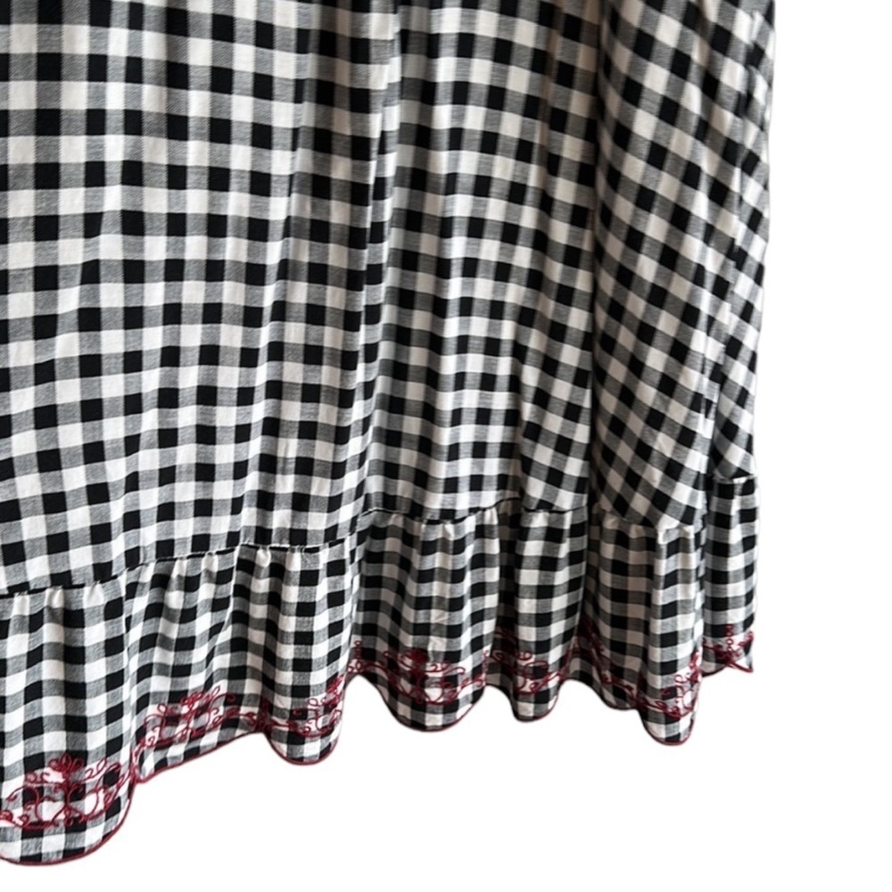 TORRID Off-shoulder Gingham Swing Dress in Black/White w/ Red Trim Size 00 (M/L) - Picture 7 of 11
